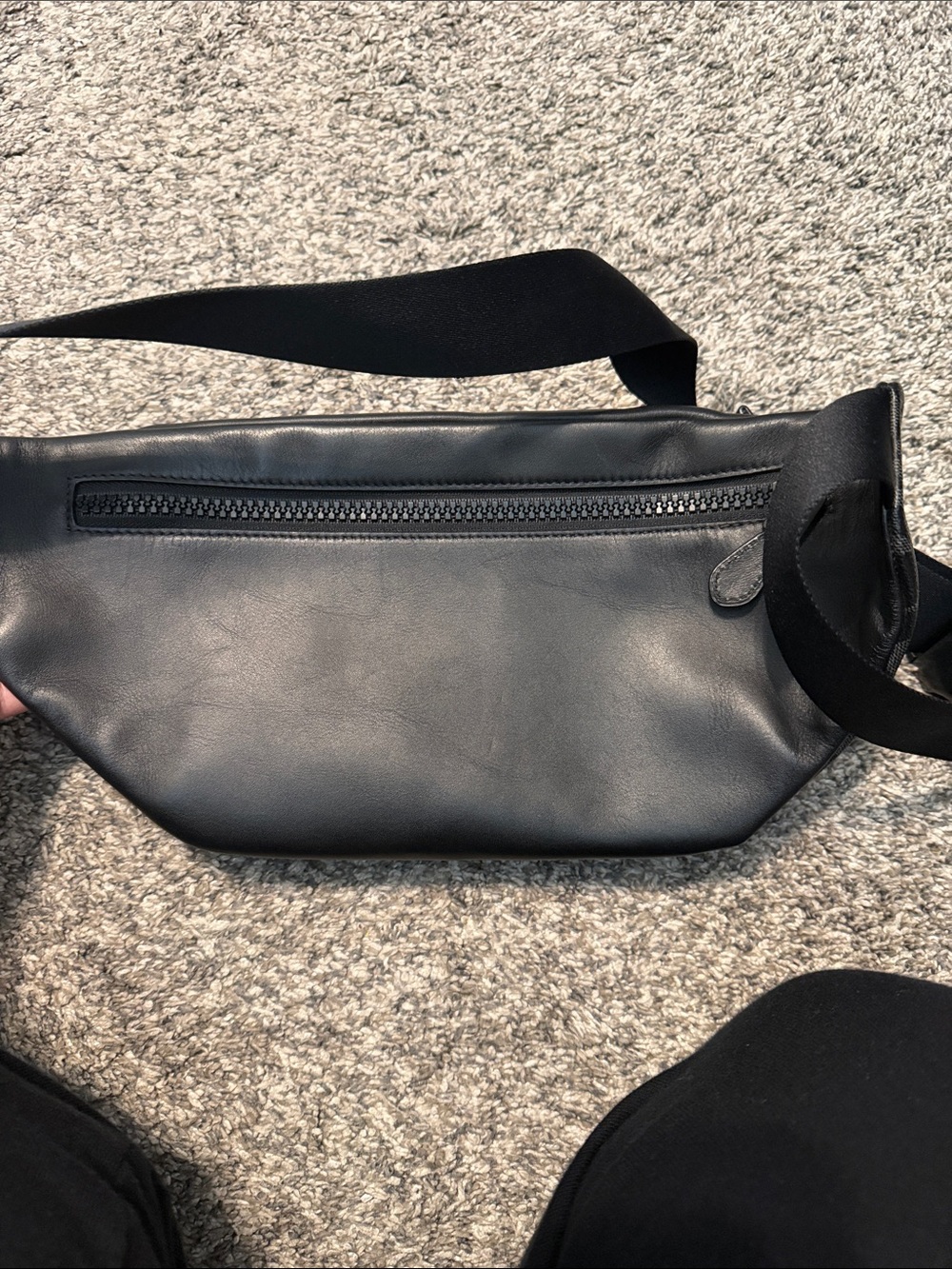 Coach Men's Signature Monogram Belt Bag in Black/Charcoal - Picture 2 of 4